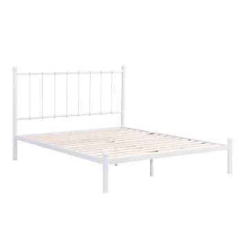 Brookside Home Phoebe Metal Platform Bed with Vertical Bars Headboard