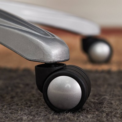 Gray Leather Executive Office Chair with Lumbar Support