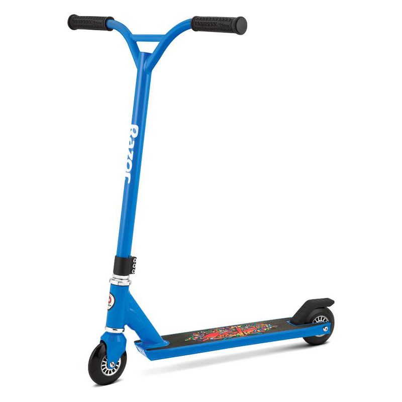 Razor Pro Beast Deluxe Model 19-Inch Deck Aluminum Kids Push Kick Scooter with Grip Tape and Fixed Riser Handlebars, Ages 6 and Up, , Blue, 1 of 7
