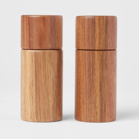 2pc Acacia Round Salt Shaker and Pepper Grinder Set - Threshold™