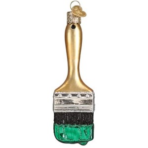 Old World Christmas Glass Blown Tree Ornament, Green Paint Brush - 1 of 3