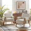 Josephine Mid-century Vegan leather Armchair with solid wood frame Set of 2  | HULALA HOME - 2 of 4