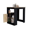 Gulches Stirling Kitchen Island with 1-Door Cabinet, Push-to-Open System, and Side Shelves ¨C Black & Natural Oak Finish - 4 of 4
