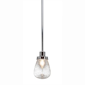 Toltec Lighting Meridian 1 - Light Pendant in  Chrome with 5" Clear Bubble Shade - 1 of 1
