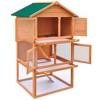 vidaXL Outdoor Rabbit Hutch Small Animal House Pet Cage 3 Layers Wood - 3 of 4