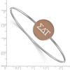 Black Bow Jewelry Sterling Silver Sigma Delta Tau Greek Life Bangle Bracelet 7 Inch - 2 of 3