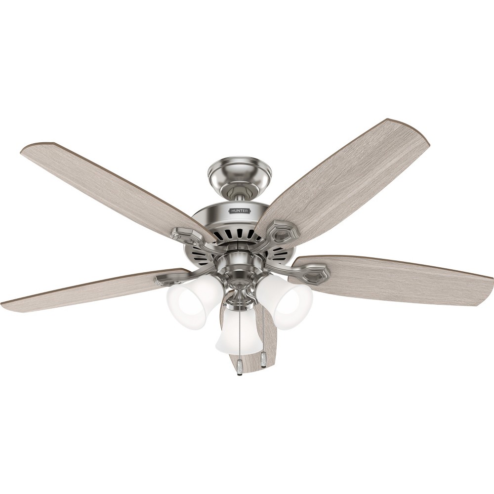 Photos - Air Conditioner 52" Builder Ceiling Fan with Light Kit and Pull Chain (Includes LED Light