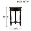 55 Downing Street Cason Vintage Wood Round Accent Side End Table 18 1/4" Wide with Shelf Black Gold Trim for Living Room Bedroom Bedside Entryway Home - 4 of 4