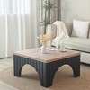 VYNXARIA Modern Rustic Wooden Coffee Table with Black Base ¨C Solid Wood Top and Arch Design Legs, Perfect for Living Room, Office, or Lounge - 2 of 4