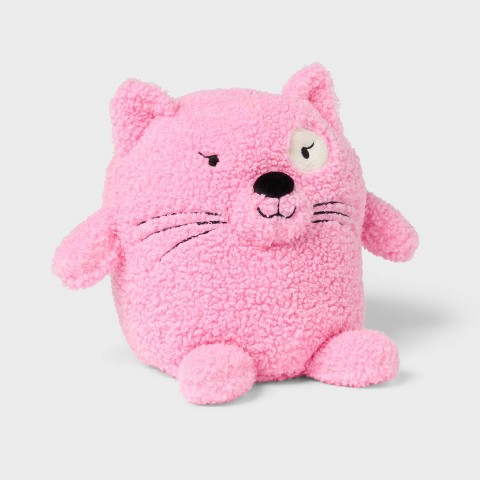Детские мягкие игрушки Pillowfort Cat Kids' Mini Weighted Plush Throw Pillow Pink