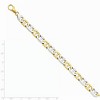Black Bow Jewelry Men's 8mm 14k Two Tone Gold Polished Anchor Chain Bracelet - 2 of 4