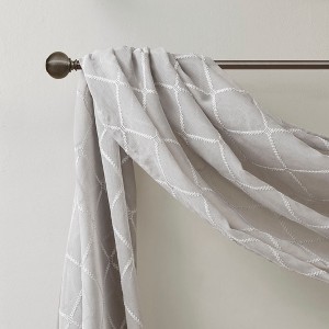 Gracie Mills Cyprian Diamond Embroidered Lightweight Sheer Window Scarf - 1 of 4
