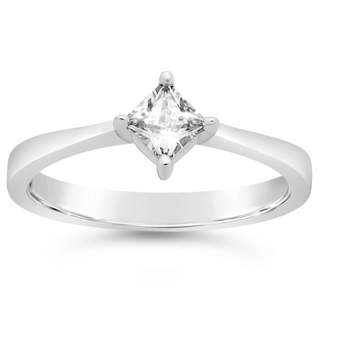 SHINE by Sterling Forever Sterling Silver Diamond CZ Princess Wedding Band Ring