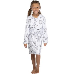 Harry Potter Girls Hedwig Owl Robe Minky Soft Plush Coverup - 1 of 4