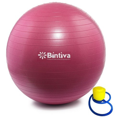 Bintiva Anti burst Exercise Stability Yoga Ball For Fitness 55cm Red Target