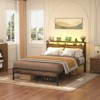 Aheaplus Platform Bed Frame with Charged Station and LED Lights - 3 of 4