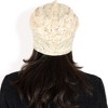 Anna-Kaci Women's Lace Slouchy Beanie with Floral Pattern and Sparkling Rhinestone Details - 4 of 4