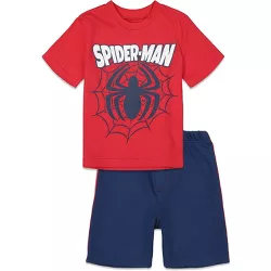 Marvel Avengers Spider-Man Little Boys T-Shirt Shorts Set Spiderman: Red / Blue 