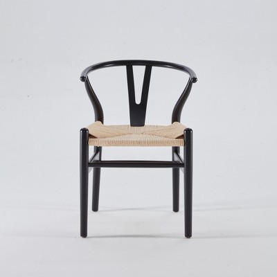 Infurnic Accent Chairs, Modern Chairs Set with Sturdy Legs, for Kitchen and Dining Room, Black, 19.7"*15.7"*31.5"