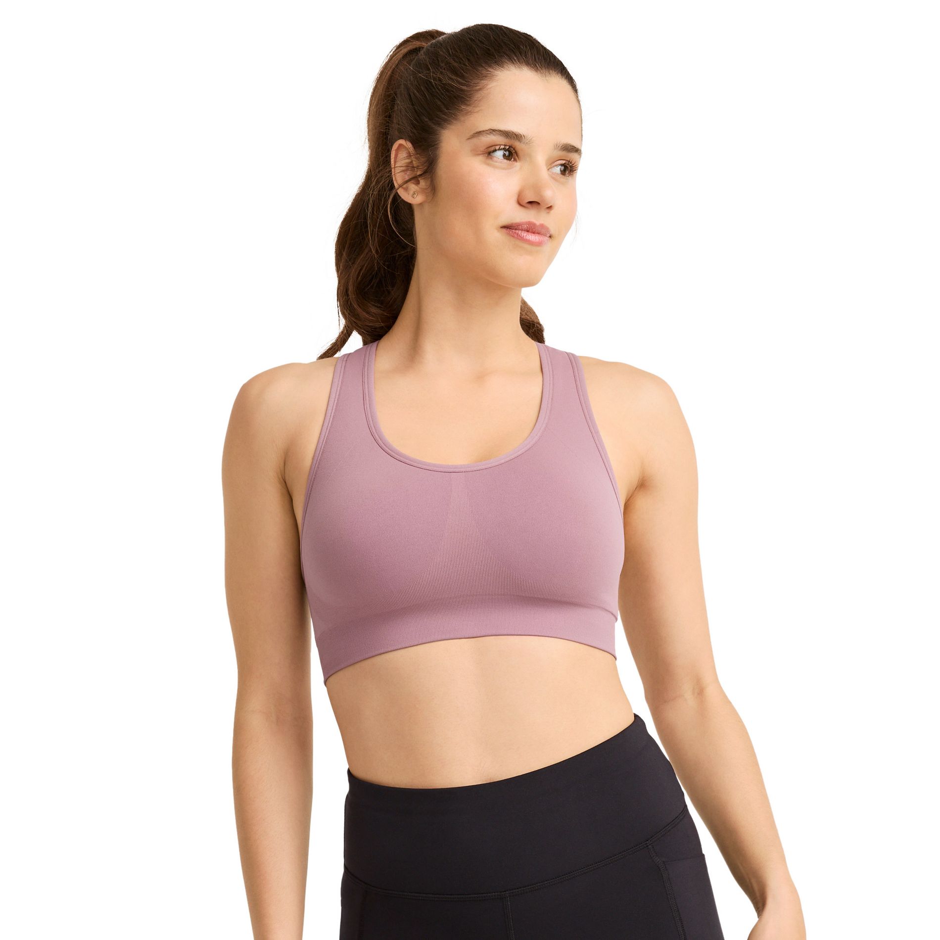 Jockey Women's Seamfree Mid Impact Sports Bra M Purple Haze