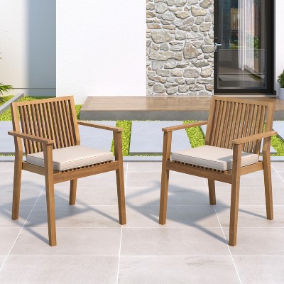 Grungis Outdoor Chairs Set of 2,Patio Dining Chairsr with Comfortable Waterproof Seating,Kitchen Chairs for Dining Room,Backyard