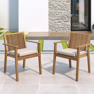 Grungis Outdoor Chairs Set of 2,Patio Dining Chairsr with Comfortable Waterproof Seating,Kitchen Chairs for Dining Room,Backyard - 1 of 4