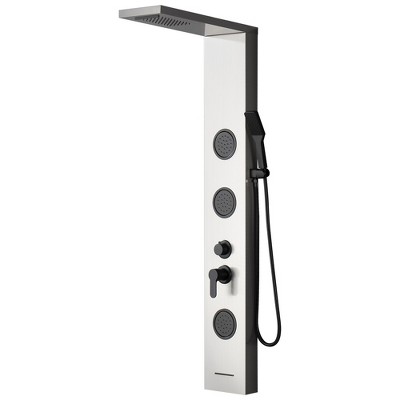 BWE 3-Jet Rainfall Shower Panel System with Rainfall Shower Head and Shower Wand