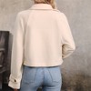 Women Casual Coat Long Sleeve Button Down Winter Jackets For Women Warm Coats White L - 2 of 4