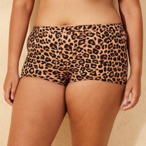 Women's Ribbed Textured Low-Rise Cheeky Swim Boyshorts - Wild Fable™ - 1 of 3
