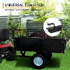 750LBS Heavy Duty ATV Trailer Tow Behind Steel Dump Cart, 15 Cu. Ft Garden Utility Trailer with Removable Sides & Rear Hitch - 2 of 4