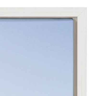 Sylvie Pale Blue Sea Coastal Canvas Print with White Frame