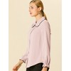 Allegra K Women's Sweet Ruffle Peter Pan Collar Long Sleeves Button Down Shirt - 4 of 4