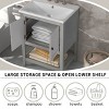 MOEPISY 24 inch Grey Modern Sleek Bathroom Vanity Elegant Ceramic Sink with Solid Wood Frame Open Style Shelf - 4 of 4