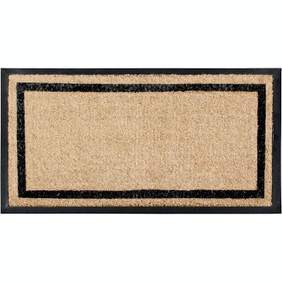 A1HC Natural Coir and Rubber Door Mat 24x48, Thick Durable Doormat for Indoor Outdoor Entrance, Heavy Duty, Thin Profile, Easy to Clean EntryMat