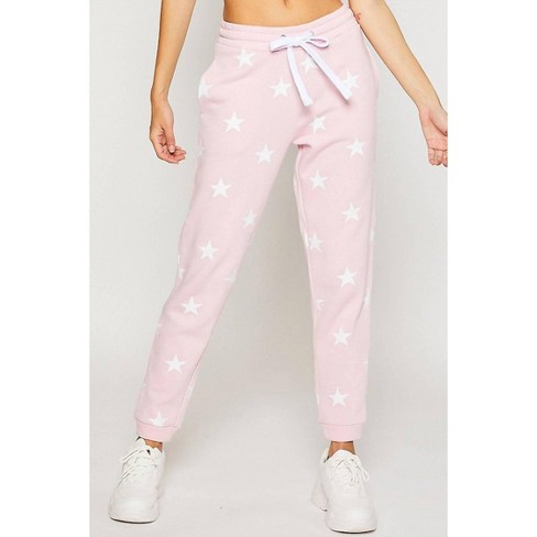 Women's FLEECE HIGH RISE JOGGER PANTS WITH STAR PRINT - Reflex - image 1 of 1