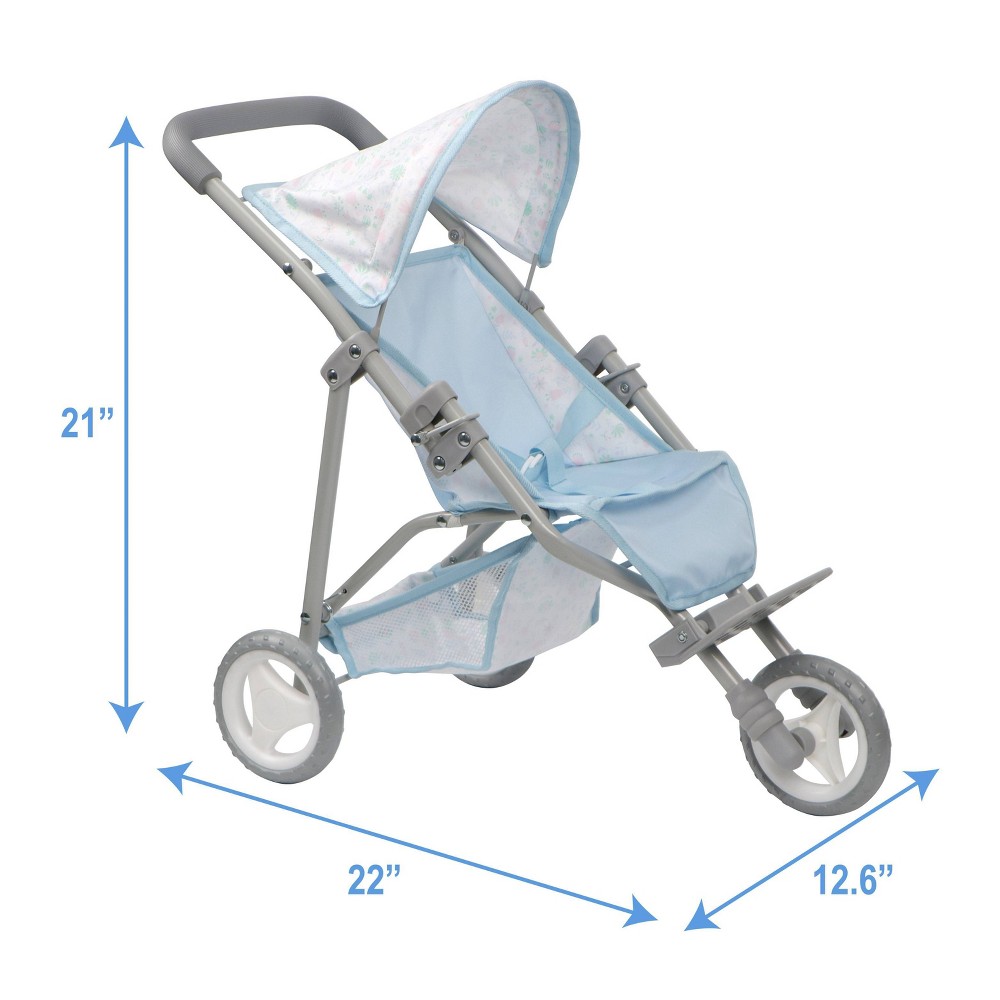 Photos - Educational Toy JC Toys Berenguer Boutique Playtime Deluxe Folding Jogger Royal Blue for Dolls: Metal Doll Stroller for 13-20 Inch Dolls 