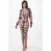 Slickblue Women's Zip-Up Jacket with High-Waist Leggings Set, Scarf Print, Multicolor, Size S-L - 2 of 4