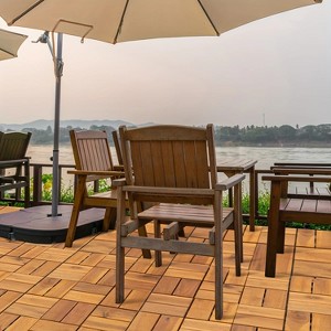 Racxily 11.8"x11.8" Natural Acacia Deck Tiles - Interlocking A+ Grade Acacia Tiles for Garden, Balcony, Indoor/Outdoor Use - 1 of 4