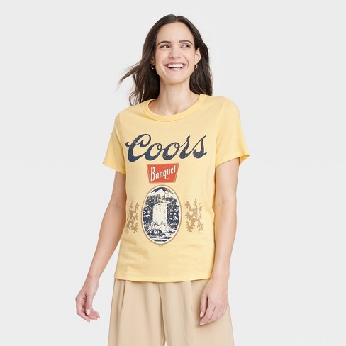 Coors Banquet Graphic Tee / T-shirt Dress - Muted Yellow - H&O