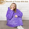 Tirrinia Blanket Hoodie Oversized Sweatshirt for Girl Boy, Wearable Fleece Blanket Pullover, Christmas Cozy Gift for Kid Teen, Youth - 3 of 4
