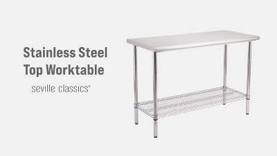 Commercial Stainless Steel Work Table with Chrome Frame