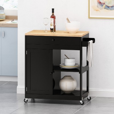 1 Door 1 Storage Drawer Kitchen Island Utility Storage Cart-Christopher Knight Home