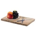 Vintiquewise Rustic Natural Tree Log Wooden Rectangular Shape Serving Tray Cutting Board