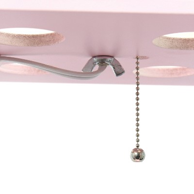 Elegant Light Pink Column Floor Lamp with Linen Shade and Display Shelves