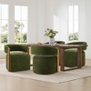 Spruce&Spring Modern Upholstered Dining Chair with Casters & Wood Armrests, Single - 3 of 4