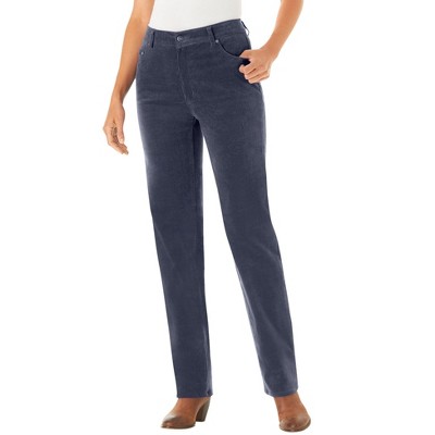 Woman Within Plus Size Corduroy Straight Leg Stretch Pant