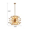 Parrot Uncle 35" 14-Light Gold Modern Chandelier Adjustable Wood Pendant Lamp - 4 of 4