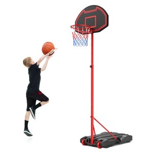 SKONYON Portable Basketball Hoop System 5.3-7 FT Adjustable Kid Indoor Outdoor W/ Wheels - 1 of 4