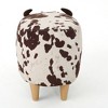 PAGED Animal Ottoman Cow-Shaped Upholstered Foot Stool Modern Accent Stool with Dual-Tone Color Schem for Entryway, Bedroom - 3 of 4