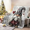 Lomsoe Christmas Blanket - Soft Flannel All-Season Throw with Heart & Snowflake Patterns, Grey Christmas Blanket Gift. - 3 of 4